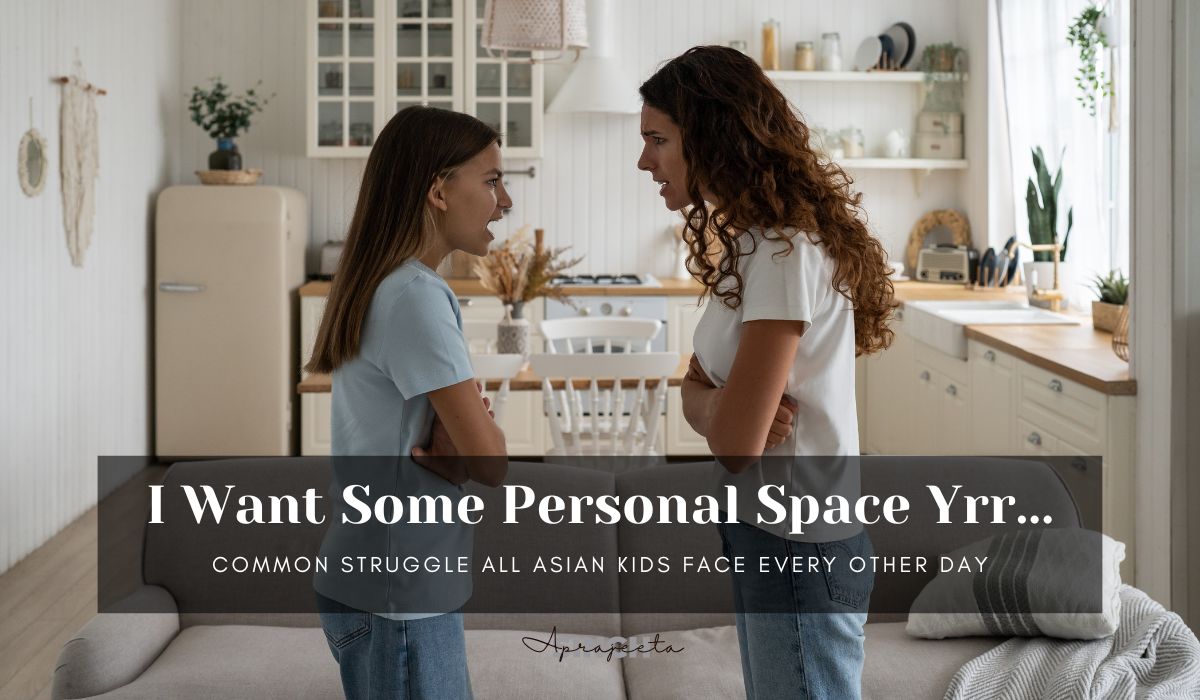 girl in argument with her mother on personal space